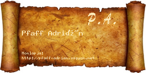 Pfaff Adrián névjegykártya