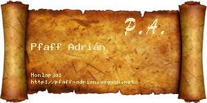 Pfaff Adrián névjegykártya